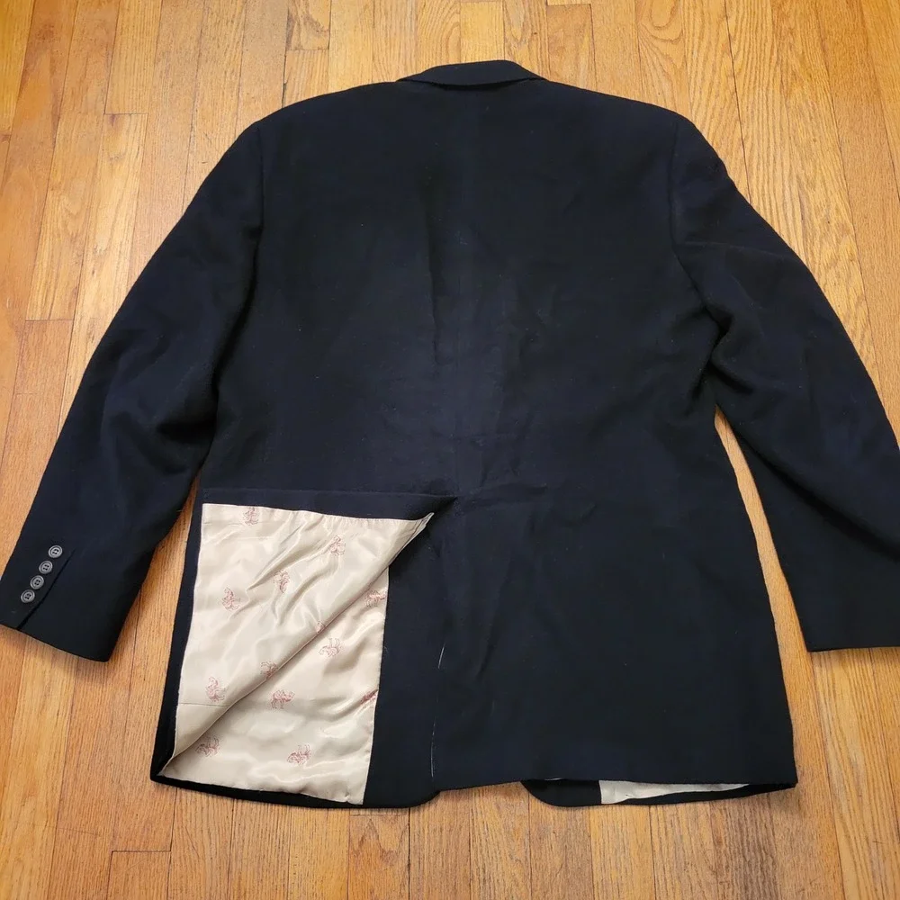 Jos A Bank 50R Blazer Black Camel Hair Premier Collection Sport Coat Jacket